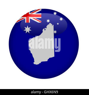 Western Australia map button on a white background. Stock Photo