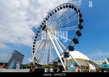 Centennial Ferris Wheel, Navy Pier, Chicago , Illinois. Opened May 2016. Stock Photo