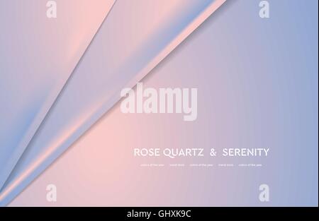 Abstract vector illustration with soft lines. Trend colors of the year 2016 rose quartz and serenity. Bright stripes background Stock Vector