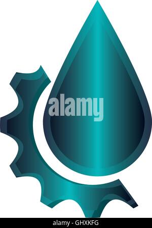 water drop and gear icon Stock Vector