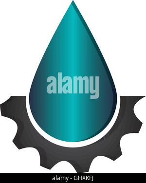 water drop and gear icon Stock Vector
