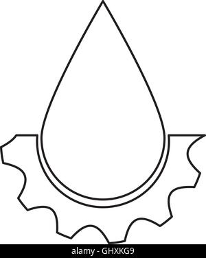 water drop and gear icon Stock Vector
