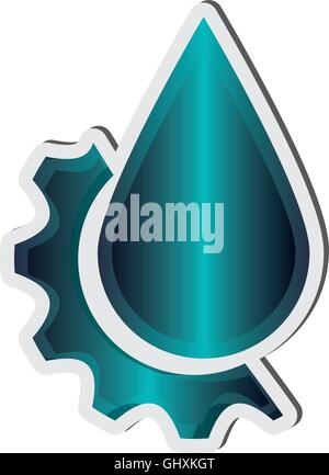 water drop and gear icon Stock Vector