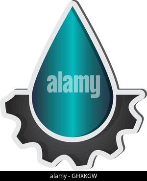 water drop and gear icon Stock Vector