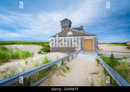 The Old Harbor U.S. Life Saving Station, at Race Point, in the Province Lands at Cape Cod National Seashore, Massachusetts. Stock Photo