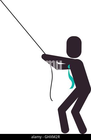 businessman pictogram pulling rope icon Stock Vector Image & Art - Alamy