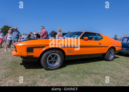 Ford Mustang Mach 1 Orange Stock Photo