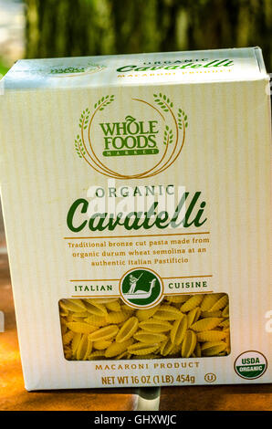 Whole Foods store brand of organic Cavatelli pasta Stock Photo