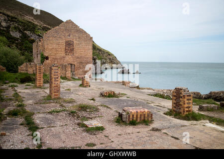 The ruins of the Porth Wen brickworks, Anglesey Stock Photo