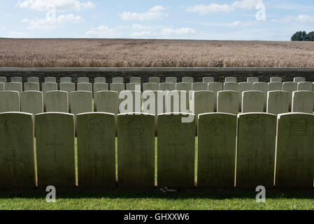 War graves at Railway hollow cemetery in the Sheffield memorial park where a number of the Accrington pals are buried Stock Photo