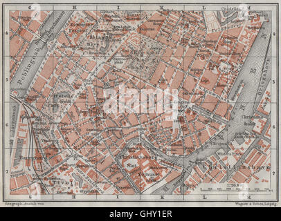 COPENHAGEN København Kobenhavn antique town city byplan. Denmark 