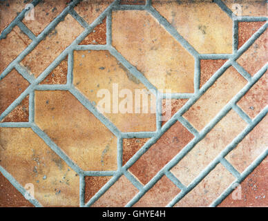 The vintage ceramic tiles wall decoration Stock Photo