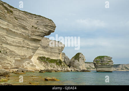 White steep cliff of Bonifacio Stock Photo