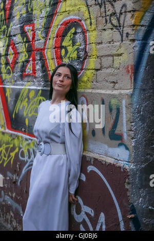 Portrait of a dark-haired woman. Stock Photo