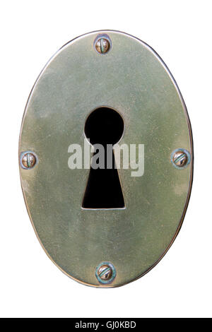 Metal keyhole isolated on a white back ground Stock Photo