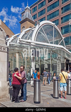 City of London   The entrance to Liverpool Street station in Bishopsgate Stock Photo