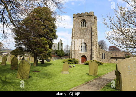 Ribchester, Lancashire,  Saint Wilfrid's Church of England Parish Church and burial ground. Stock Photo