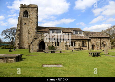 Ribchester, Lancashire,  Saint Wilfrid's Church of England Parish Church and burial ground. Stock Photo