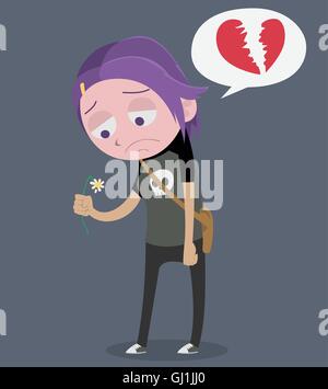 Sad woman with broken heart Stock Vector Image & Art - Alamy