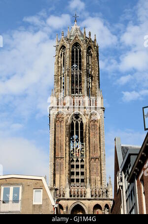 Upper part of  the Dom tower (Domtoren) in Utrecht, The Netherlands Stock Photo