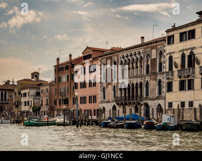 Traditional buildings situated along the Grand Canal in Venice, Italy. Stock Photo