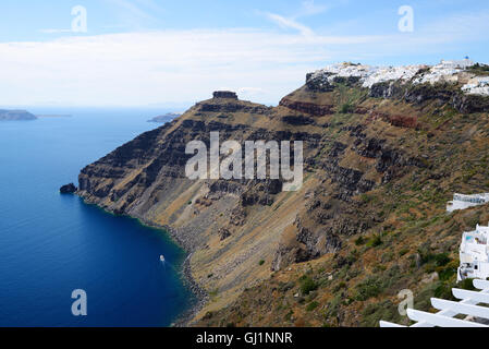The view on Fira town, Santorini island, Greece Stock Photo