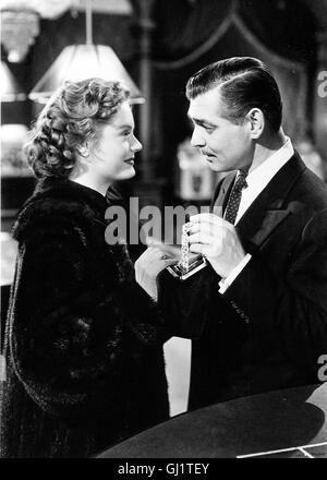 HOHER EINSATZ- ALEXIS SMITH (Lon Kyng) CLARK GABLE (Charley Kyng) Regie: Mervyn LeRoy aka. Any Number can play Stock Photo