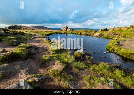 Doxeys Pool on the Roaches ridge in the Peak District National Park Stock Photo