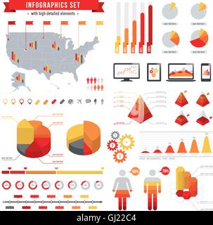 A comprehensive Vector Template set for infographics. Stock Vector