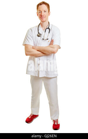 Doctor in a white lab coat and crossed arms Stock Photo