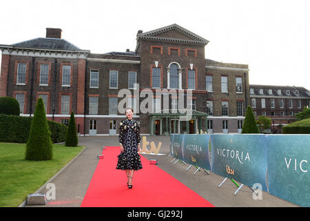 Jenna Coleman attending the world premiere screening of ITV's Victoria at Kensington Palace, London. Stock Photo