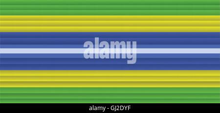 Brazil flag in horizontal lines style. Digital vector image Stock Vector