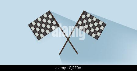 Rally flags over white blue background, flat style. Digital image vector Stock Vector