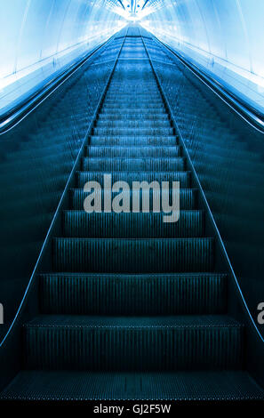 empty escalator going up - success metaphor Stock Photo