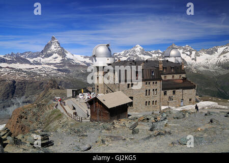 Matterhorn peak from Gornergrat Mountain, Switzerland Stock Photo