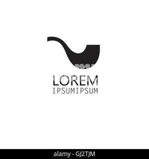 Beautiful symbol of the graphics smoking pipe on a white background Stock Vector