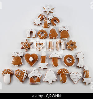 Christmas gingerbread handmade  in the form of a Christmas tree Stock Photo