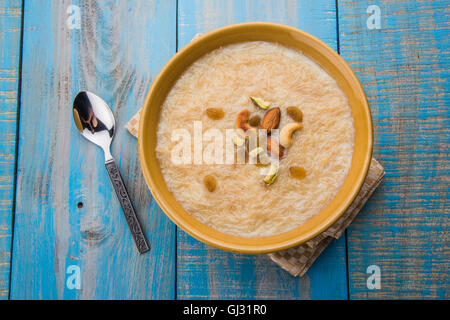 sweet Kheer or khir payasa, gil-e-firdaus, fereni also known as Sheer Khurma Seviyan, popular sweet dish Stock Photo