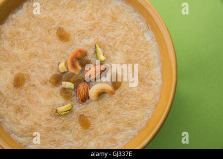 sweet Kheer or khir payasa, gil-e-firdaus, fereni also known as Sheer Khurma Seviyan, popular sweet dish Stock Photo