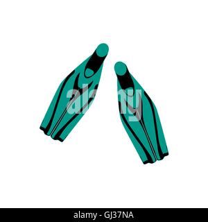 Stylized icon of a colored flippers on a white background Stock Vector