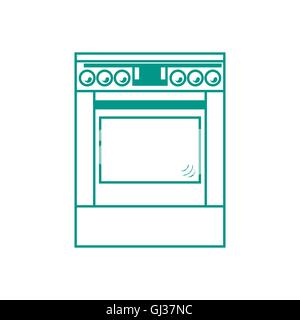 Stylized icon of a colored cooker on a white background Stock Vector