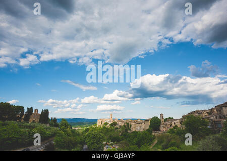 Distant view of Colle di Val d'Elsa, Siena, Italy Stock Photo