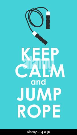 Keep Calm and Jump Rope Creative Poster Concept. Card of invitat Stock Vector