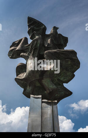 The Monument to the Polish Endeavor, or sometimes referred to as the three eagles monument. Stock Photo