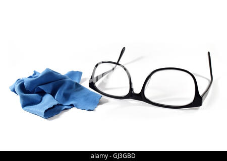 Black Eye Glasses Isolated on White Cleaning Stock Photo
