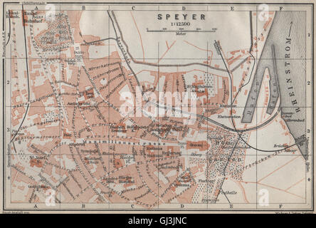 SPEYER. Vintage town city map plan. Germany, 1933 Stock Photo - Alamy