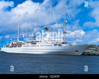 dh Wind Surf CRUISE LINER CARIBBEAN Sailing ship cruise ship in port cruising sailboat windstar tall Stock Photo