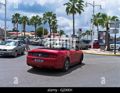 dh Marigot ST MARTIN CARIBBEAN Mustang pony car opentop Stock Photo