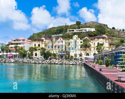 dh Marigot ST MARTIN CARIBBEAN Luxury flats pier waterfront castle french saint martin leeward islands Stock Photo