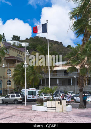 dh Marigot ST MARTIN CARIBBEAN French flag flagpole castle west indies Stock Photo